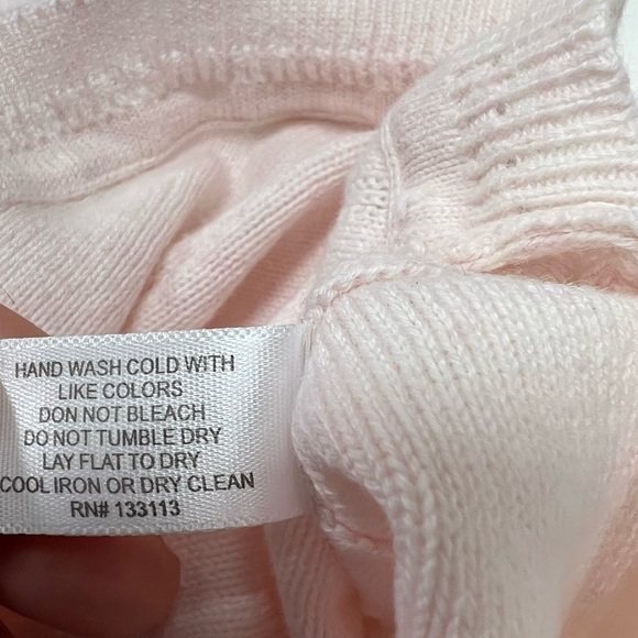 Lisa Todd Baby Pink Tie Sleeve Detail Cotton Sweater Size Small - Picture 5 of 9